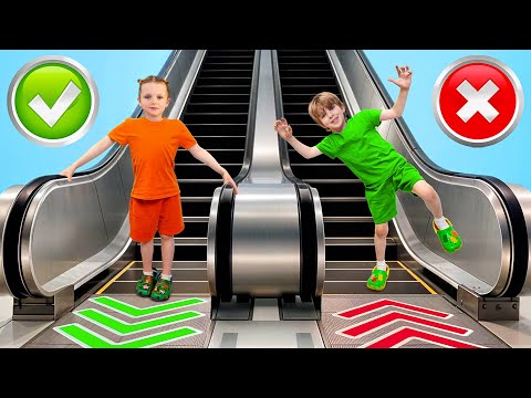 Äventyr i köpcentrum - Barn lär sig säkerhetsregler 🛍️🎢✨