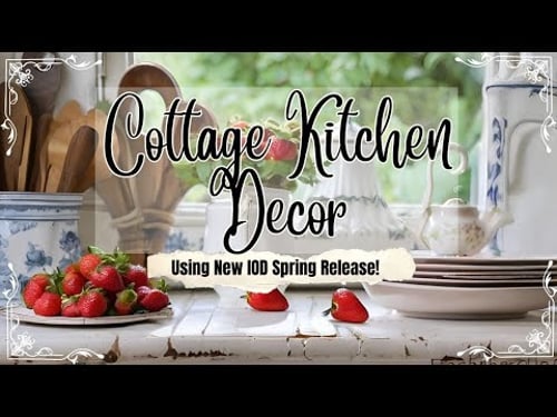 DIY Cottage Style Kitchen Decor using New IOD 2025 Spring Release | Thrift Flip | Using Resin