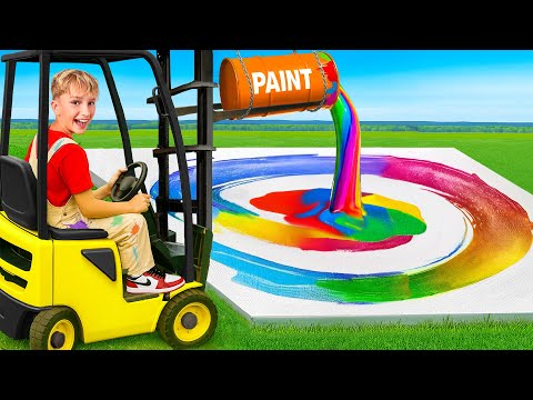 Painting GIANT vs TINY Art Challenge!