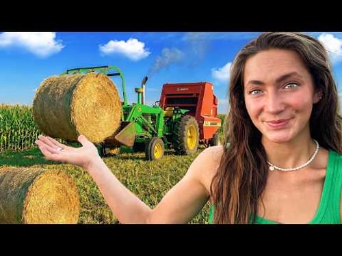 Baling Hay For The First Time For CHEAP