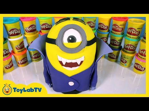 Giant Minions Play Doh Surprise Egg of Dracula Minion Stuart with Surprise Toys