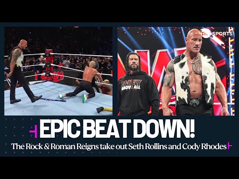 THE ROCK AND ROMAN REIGNS TAKE OUT SETH ROLLINS AND CODY RHODES! ๐ณ ๐คฏ WWE Raw, April 1 2024