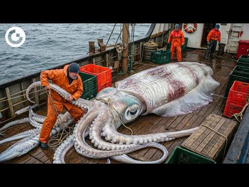 SHOCKING! Giant Squid Harvesting: How Millions of Monster Squids Are Processed | Fishing Documentary