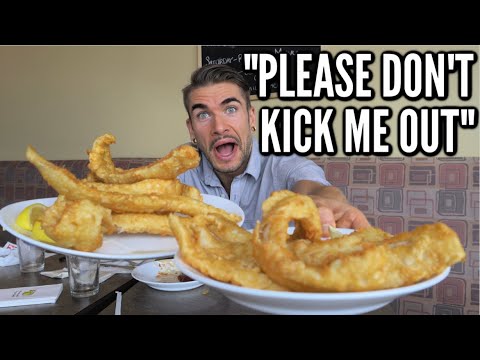 ALL YOU CAN EAT FISH & CHIPS DESTROYED BY PRO EATER | Trying NOT to Get Kicked Out | 300K Special