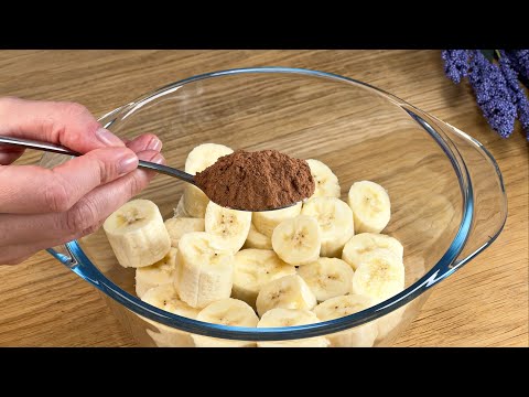 Do you have banana and cocoa? Prepare a delicious dessert without flour and sugar!