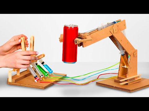 How to Make Hydraulic Powered Robotic Arm from Cardboard
