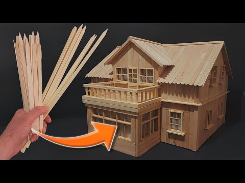 I Made a Villa With Balcony From Skewers