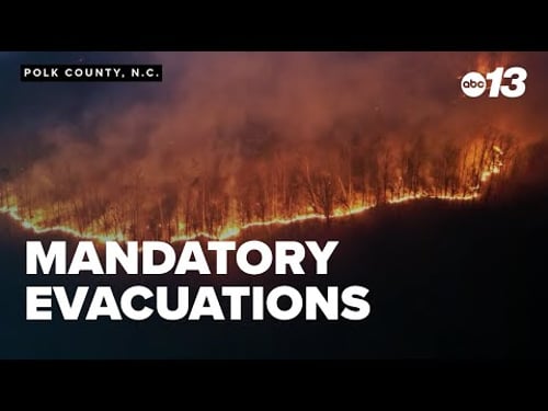 North Carolina wildfires destroy structures; mandatory evacuations ordered