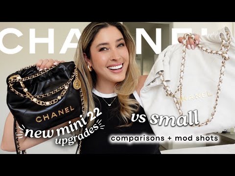 CHANEL 22 MINI BAG WITH PEARLS Compared to CHANEL 22 SMALL: NEW UPGRADES ON MINI 22 + MOD SHOTS