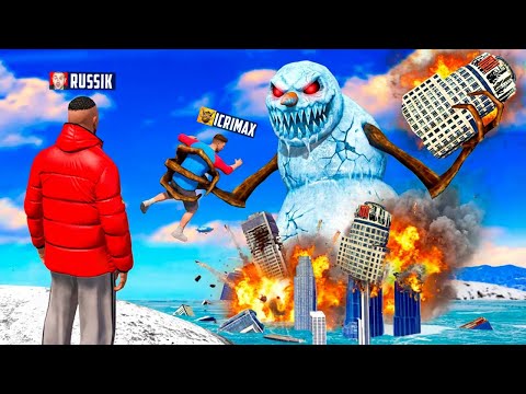 BÖSER SCHNEEMANN GREIFT ALLE YOUTUBER AN in GTA 5 RP!⛄❄️