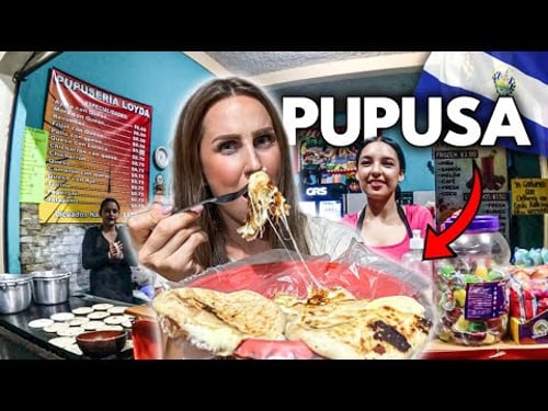 FIRST TIME Trying PUPUSAS (El Salvador’s most popular street food) 🇸🇻