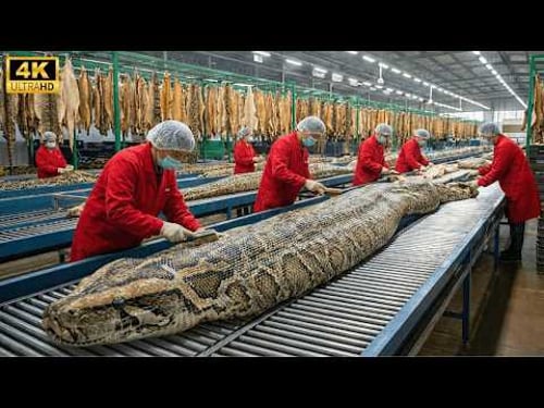Inside the Snake-Leather Factory: From Giant Snake to Luxury Jacket (Full Process)