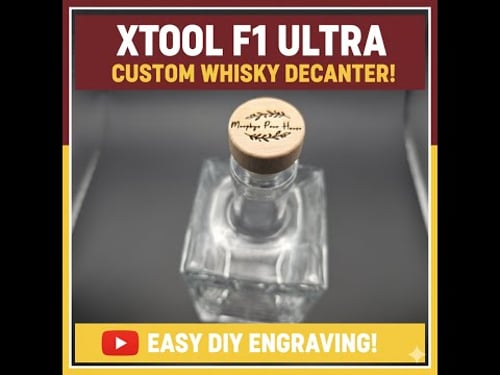 Engraving a decantur stopper with the XTool F1 Ultra