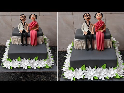 25th Marriage Anniversary Fondant Cake Design|25th Marriage Anniversary Cake|Silver Jubilee Cake