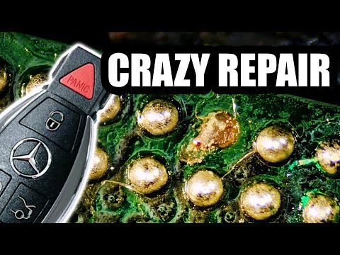 INSANE Mercedes Key Fob Repair – Hold On to Your Seats. Reballing chip with ripped pads.