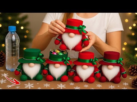 You Won’t Believe These Christmas Gnomes Are Made from Plastic Bottles! 🎅♻️/Beautiful DIY Craft