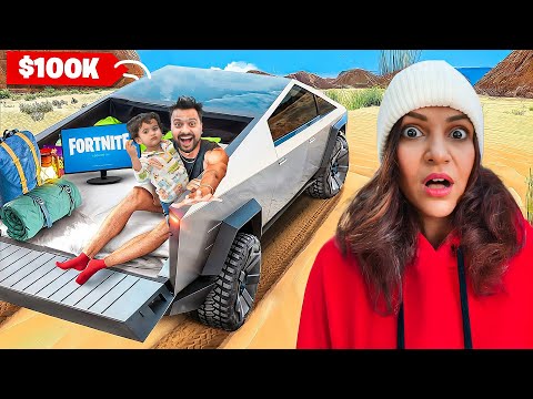 24 HOURS in TESLA CYBERTRUCK in America ๐ *OMG*