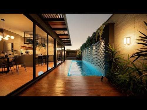 CASA em L PEQUENA E MODERNA 3 QUARTOS E ÁREA DE LAZER Terreno 7x30 P02