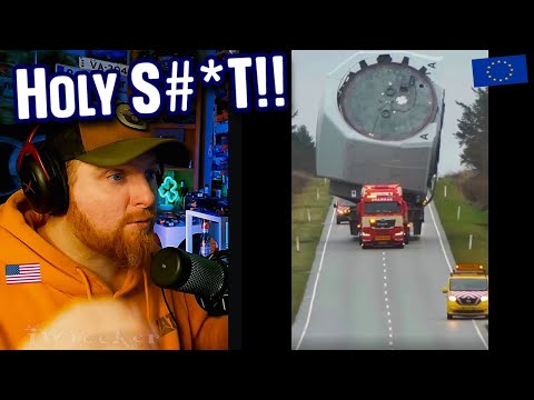 American Reacts to Crazy European Trucking Clips..