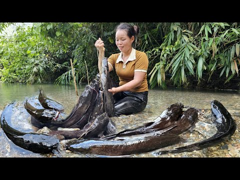 220 Days: How to make a (Fish) Handmade Fishing rod & Harvest agricultural products Goes Market sell