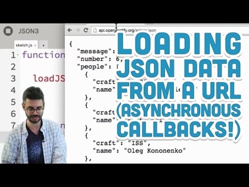 10.4: Loading JSON data from a URL (Asynchronous Callbacks!) - p5.js Tutorial