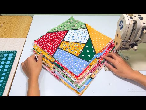 How I Turned Over Scraps into a Beautiful Quilt in 1 Day - Patchwork for Beginners
