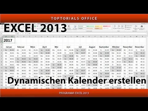 Dynamischen Kalender erstellen + Download (Excel)