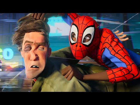 Miles Morales and Peter B. Parker - Police Chase Scene - Spider-Man: Into the Spider-Verse (2018)