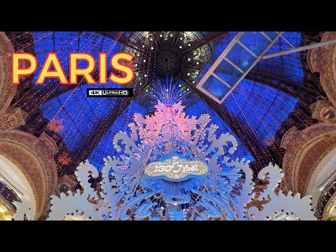 Paris France 🇫🇷 Exploring Galeries Lafayette Paris Stunning Holiday Windows & Iconic Christmas Tree