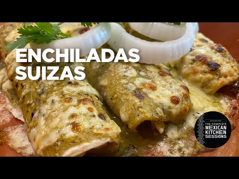 Rick Bayless Enchiladas Suizas (Creamy Chicken Enchiladas with Melted Cheese)
