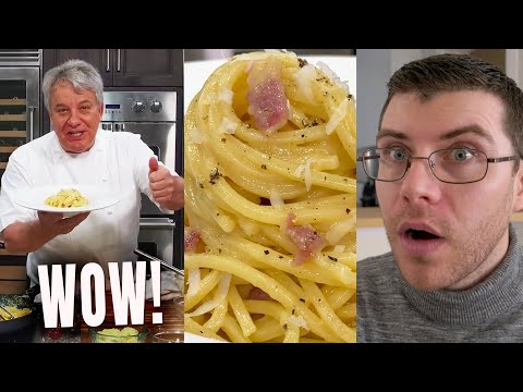 Pro Chef Reacts.. French Chef's AUTHENTIC CARBONARA (Chef Jean-Pierre)