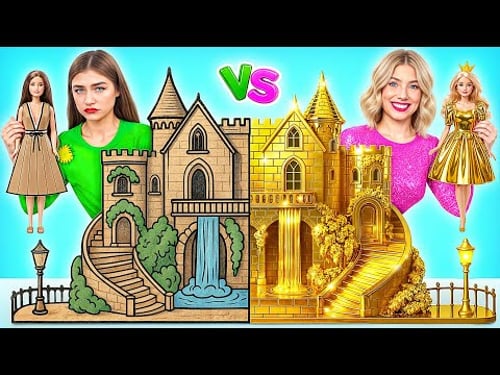 เราสร้างบ้านตุ๊กตาที่ยอดเยี่ยม ความท้าทายคนรวย vs คนจน | ช่วงเวลาที่ตลก Super Hyper DO
