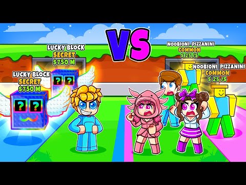 GEHEIMES Lucky Block Rennen, aber meine Fan Girls haben SCHLECHTES GLÜCK in Roblox Steal a Brainrot!