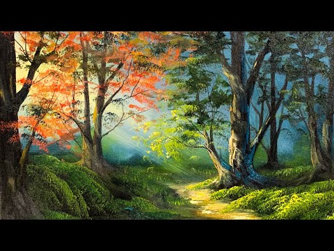 Free Lesson | How To Paint A Vibrant Sunlit Forest | Paintings By Justin