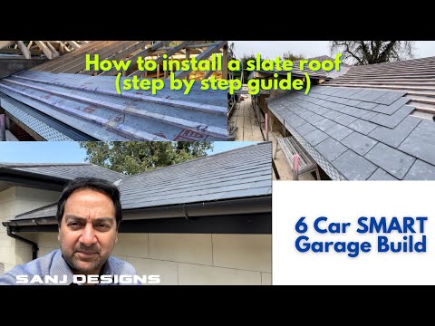 How to Install a Slate Roof (Step by Step) | Part 21 | 6 Car SMART Garage Build