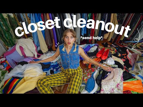 EXTREME CLOSET CLEAN OUT 2024!! try on of EVERYTHING in my closet (purging 40+ items)