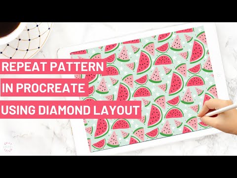 How to Create a Repeat Pattern in Procreate Using A Diamond Layout