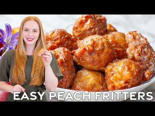 Easy Glazed Peach Fritters Recipe - Perfect for summer!
