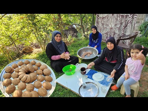 تحضيرات سفرة العيد😍ورق عنب وكبة مشوية على جرن الحجر!!أجواء رائعة وتكبيرات❤️