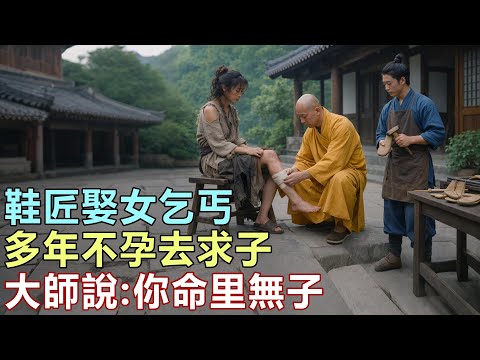 民間故事:鞋匠娶女乞丐,多年不孕去求子,大師說:你命里無子