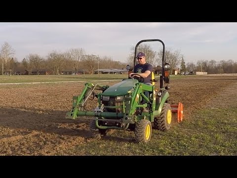Tilling 3 Acre Yard with Sub Compact Tractor; John Deere 1025R Tackles Huge Landscaping Project!