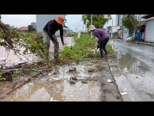 Cleaning sidewalks after rain is tough, filthy, and messy, with weeds and trash making it harder.