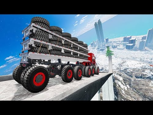 The Ultimate Monster Truck Jumping Marathon #3: 50+ Cars Go Airborne - Beamng drive