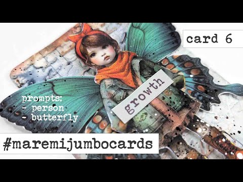 USE papers DIFFERENTLY ! #maremijumbocards - card (6) - prompts: person + butterfly