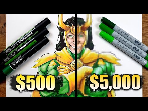 $500 vs $5000 MARKER ART | Cheap vs Expensive!! Which is WORTH IT..? | LOKI
