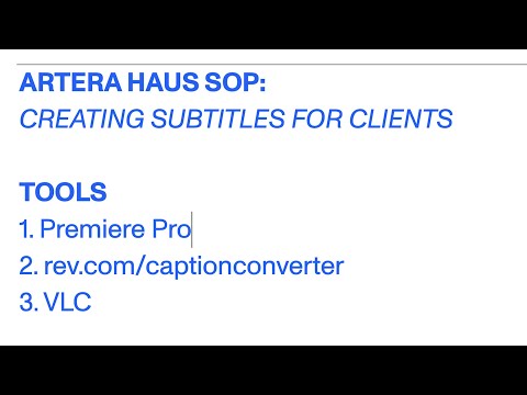 Creating SRT and VTT Subtitles for Clients