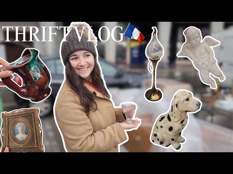 Come Thrifting with Me in Paris! Parisian Antiques + Vintage Home Decor Thrift Vlog