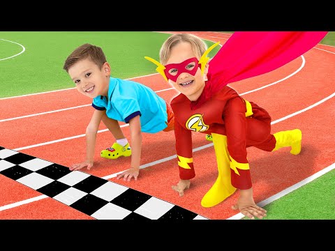 Kid superhero helps everyone and saves the day - Funny stories for kids