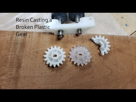 Resin cast broken plastic gear