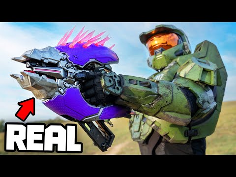 Master Chief Shoots A REAL Halo NEEDLER (Glowing Needles)